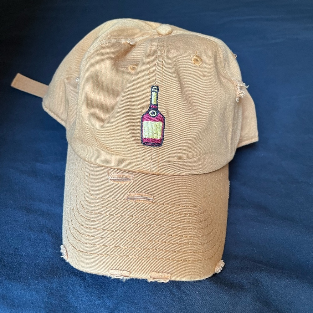 Tan Distressed Henny bottle hat